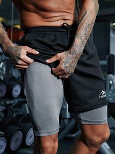 Short de jogging d'été pour hommes de haute qualité coton polyester personnalisé séchage rapide respirant motif solide style décontracté - Product Image 3