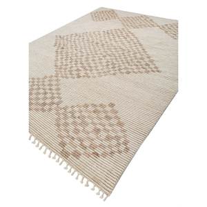 Alfombras de Lana Anudadas a Mano en Color Marfil con Diseño Geométrico Abstracto para el Hogar, Sala de Estar, Pasillo, Entrada, Diseño Rectangular Tipo Rompecabezas para Adolescentes - Product Image 2