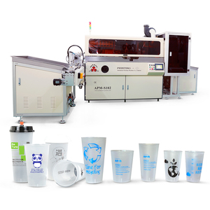 Automatic single color screen printing machine for plastic cups bottles screen printing