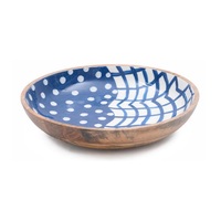 Mangkuk Sajian Bulat Kayu Jati Premium Ukiran Tangan Desain Lucu untuk Buah, Salad, Nasi, Aman untuk Mesin Cuci Piring - Tahan Lama Ramah Lingkungan