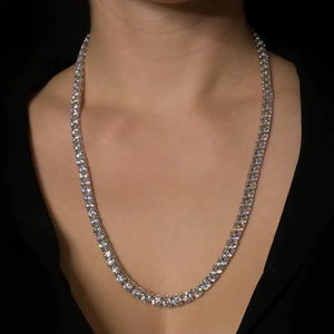 <b>Tennis</b> <b>Necklace</b> Round Cut Moissanite Diamond 925 <b>Sterling</b> <b>Silver</b> for Women Wedding Gift - Product Image 1