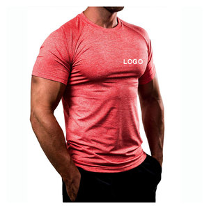 Camiseta de gimnasio atlético para hombre, ropa de entrenamiento de manga corta con ajuste de compresión de tela de Spandex de algodón transpirable - Product Image 5