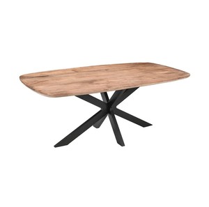 Table à manger en bois massif Base en araignée Nouvelle forme rectangulaire Tops Bois de chêne manguier pour atelier à domicile Design miroir pour hôtels - Product Image 1