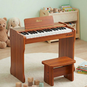 Piano pour enfants en bois Midex CP-360OR - 37 touches, fonctionne sur piles, avec un toucher réaliste - Product Image 1