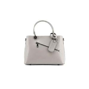 Borsa a Spalla Strutturata da Donna in Vera Pelle, Realizzata a Mano in Italia, con Due Cinghie e Chiusura a ZIP, Art. Moda. 25387 - Product Image 2