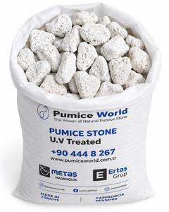 Pierre ponce volcanique décorative blanche Pum Lava - 4L, pierres de 3-6 cm, grandes pierres pour paillis de plantes en pot, allées de jardin et terrariums - Product Image 3
