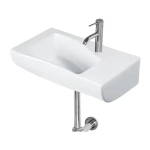 Lavabo rond en porcelaine céramique 14x18-Lavabo blanc pour salle de bain, cuisine, maison et salon - Product Image 5