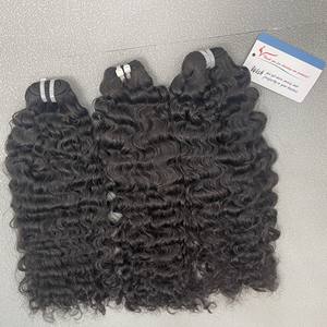 Mechones de Cabello Rizado Birmano, Color Negro Natural, Cabello Rizado Birmano Virgen, Cabello Humano Vietnamita 100%, Calidad de Doble Trama - Product Image 6