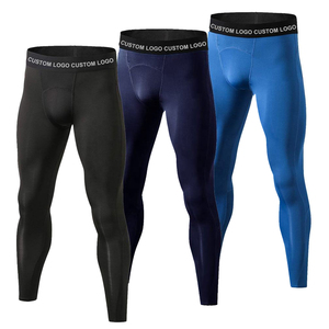 Leggings Deportivos de Compresión para Hombre, de Poliéster, Sin Costuras, Transpirables, de Alta Elasticidad, para Gimnasio, Yoga - Product Image 1