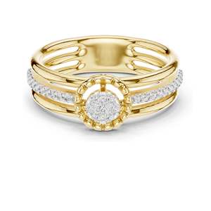 Anillo Halo con Diamante de Laboratorio Redondo Brillante de 0.19 CT para Mujer, Claridad VVS-VS EF, Oro de 18K, 14K, 10K y Plata 925, Moissanita - Product Image 3