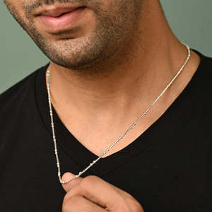 Cadenas de Plata de Ley 925 de Primera Calidad para Hombres y Niños, Chapadas en Oro de 18K y Rodio, Estilo Figaro, Estilo Religioso, con Perla como Piedra Principal - Product Image 4