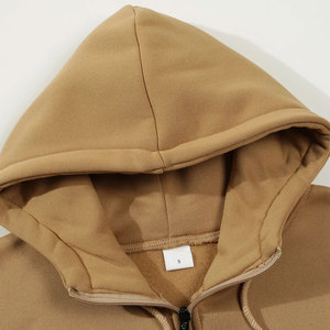 Ropa de calle personalizada 100% algodón Unisex en blanco francés Terry Sudadera con capucha de gran tamaño chaqueta con cremallera hombres contraste costura Zip up Hoodie - Product Image 5