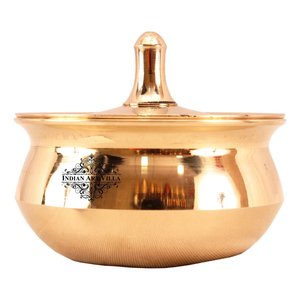 Ensemble de casseroles en bronze faites à la main, durables, avec couvercle, finition mate, pour servir les aliments, vaisselle artisanale - Product Image 1