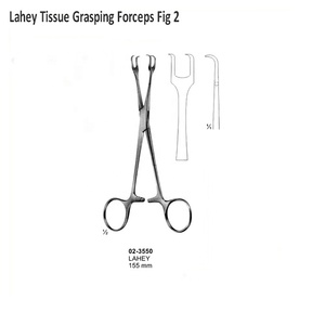 Lahey คีมหนีบจับเนื้อเยื่อด้วยมือพร้อมด้วยเครื่องมือผ่าตัด2x2ทำจากเหล็ก - Product Image 6