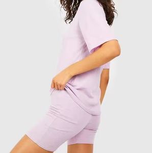 Conjunto de 2 piezas de calidad Premium para mujer, de algodón 100% Material, estampado de logotipo personalizado, ropa de calle informal, conjuntos para mujer, servicios OEM - Product Image 4