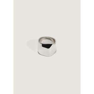 Mira Sculptural Silver Diamond Cigar Band <b>Ring</b> for Parties - Product Image 1