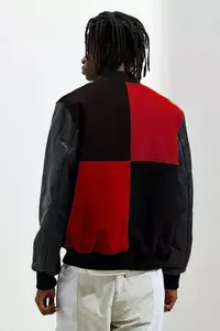 แจ็คเก็ตบอมเบอร์ผ้าวูลปักลายตัวอักษรสไตล์วินเทจสำหรับนักศึกษามหาวิทยาลัย - Product Image 4