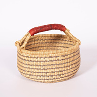 Paniers de paille éthiopienne faits à la main organisateur d'herbe de mer décor pièces ghana jonc de mer panier bolga
