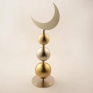 Minaretes en Forma de Media Luna Chapados en Oro Más Vendidos, Acabado de Alta Calidad, Minarete de Mezquita Real de Lujo, Decoración de Ramadán - Product Image 1