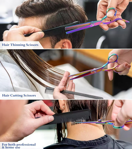 Ciseaux de barbier professionnels pour gauchers, 6,5 pouces, coupe de cheveux gauche, pointe droite et émoussée, ciseaux de coiffeur, emballage personnalisé - Product Image 4