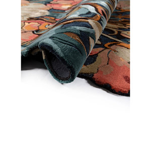 Nebulora Blue Handmade Floral Wool & Viscose <b>Rug</b> Top-341 Rectangular <b>Hand</b> <b>Tufted</b> Carpet for Home Living Room Use - Product Image 2