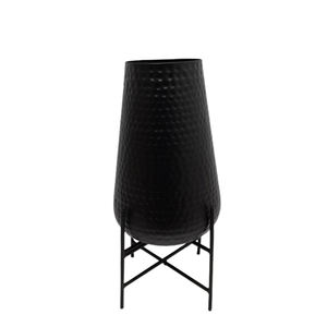 Maceta decorativa de hierro con soporte y maceta de jardín chapada antigua de peltre martillado para decoración de bodas y exteriores - Product Image 5