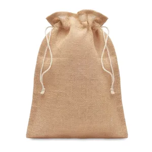 Borsa Sportiva Sostenibile in Iuta Media con Coulisse per Merchandising Promozionale - Product Image 1