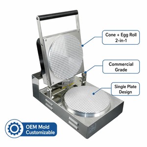 Nouvelle machine à gaufres et cornets de crème glacée électriques commerciaux pour la maison, 220V, avec garantie d'un an - Product Image 1