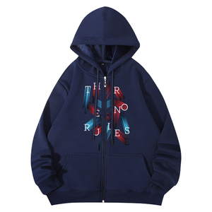 2026 100% Cotton Zipper-<b>Up</b> Oversized Eco-Friendly Winter Men's Silk Screen Printed Hoodie OEM Wholesale Custom Apparel BD - Product Image 2