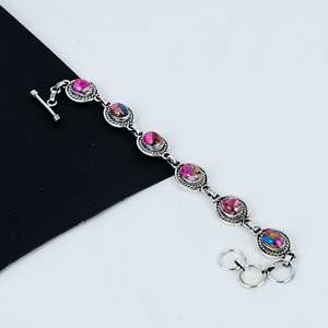 Kingman Dahila Turquoise Gemstone <b>Bracelet</b>, Handmade 925 Sterling Silver Jewelry <b>Bracelet</b>, Thanksgiving Day Gift, Christmas Gift - Product Image 1