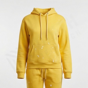 Survêtement d'hiver à capuche pour femme de qualité supérieure, style décontracté, design 2 en 1, respirant, en coton, tenue de sport athlétique - Product Image 1