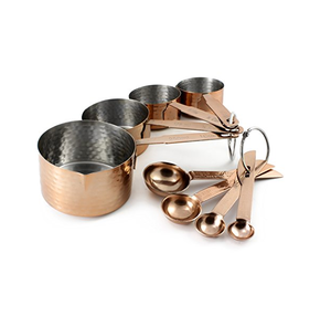 Juego de cucharas de café de metal y cobre con espejo de latón de 9 piezas con el mejor diseño al por mayor, cuchara medidora de cobre con espejo a precio barato - Product Image 1