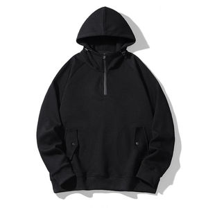 2025 vente chaude hommes veste décontractée sweats à capuche 100% coton séchage rapide respirant quart Zip sweats avec sweat à capuche d'hiver pour homme - Product Image 3