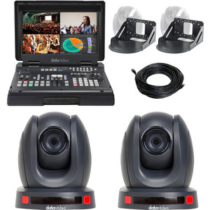 ชุดอุปกรณ์สตรีมมิ่งสด Datavideo EZ Streaming Package C พร้อมกล้อง PTZ แบบพกพา 2 ตัว และสตูดิโอ - Product Image 1