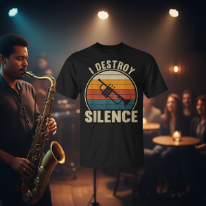 Camiseta Silence Destroyer Trumpet Player Recto para amantes de la trompeta - Product Image 3