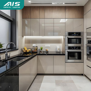 AIS 2025 Trắng nhà tự động hiện đại tùy chỉnh tủ bếp thiết kế sang trọng modural lưu trữ nhà bếp đồ nội thất thiết lập với đảo - Product Image 2