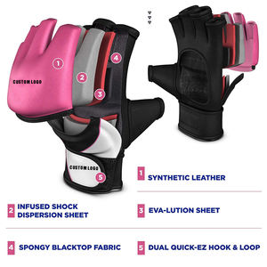 Los guantes MMA de alta calidad más vendidos, entrenamiento de medio dedo personalizado, cuero transpirable, cuero PU, tamaños 8oz, PVC, venta al por mayor - Product Image 2