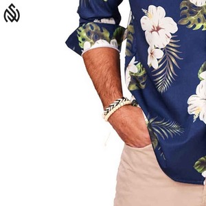 Ensemble de vêtements de plage personnalisés hawaïens pour hommes chemise à boutons et short de surf de haute qualité chemises pour hommes à motif floral - Product Image 6