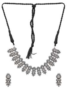 Conjunto de collar Banjara con tachuelas AD de plata oxidada de alto grado de alta calidad más vendido del proveedor indio directo para Bodas de mujer - Product Image 3