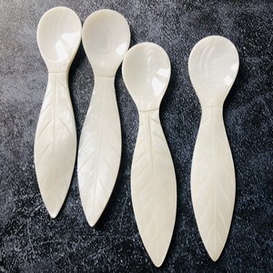 VITRAPRO-cuchara de Caviar de nácar blanca con mango en forma de hoja, servidor de Caviar, vajilla decorativa hecha por VITRAPRO, novedad - Product Image 5