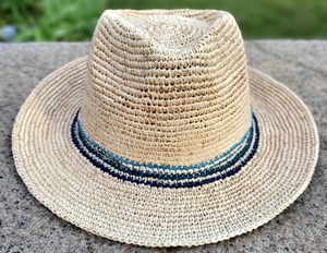 MADAGASCAR CHAPEAU FEDORA EN PAILLE POUR HOMME CROCHET RAFFIA FAIT MAIN - Product Image 4