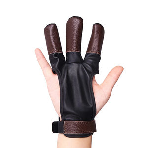 2025 Guantes de tiro con arco de 3 dedos a bajo precio del mejor fabricante, protección completa hecha a medida para exteriores, hechos de cuero de alta calidad - Product Image 1