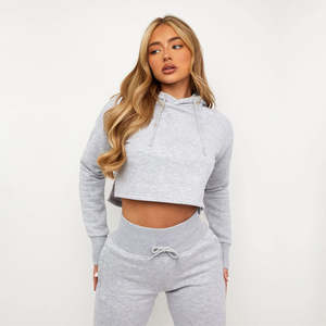 Conjunto Deportivo Personalizado con Efecto Desgastado, Lavado Ácido, Estilo Flared, con Apliques Bordados, Sudadera Informal - Product Image 2