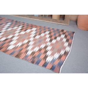 พรมขนแกะสีส้มสีน้ำเงินแบบดั้งเดิม3.6 X 8.2ft สไตล์วินเทจคลาสสิกตุรกีถักทอปะต่อลายลาเท็กซ์ได้รับการสนับสนุนสำหรับใช้ในห้องโถง - Product Image 2