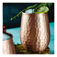 Vente en gros de gobelets de bière en verre de cuivre coffret cadeau nouvelle arrivée gobelet en cuivre antique martelé plaine pour la bière verre de cuivre personnalisé