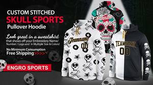 Direct From the Industry Custom Stitched Black Royal-<b>White</b> Fade Print Sports Pullover <b>Sweatshirt</b> Embossed Hoodie Made Fleece - Product Image 5