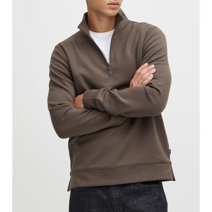 High Quality Half <b>Zip</b> Pullover <b>Quarter</b>-<b>Zip</b> Sweatshirts for <b>Men</b> Cotton 50% Polyester Custom Logo OEM Service - Product Image 2