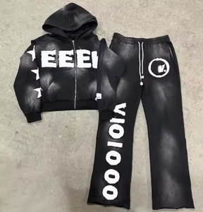 Chándal de lana de algodón 100% de alta calidad para hombre, ropa de calle Vintage, joggers de pierna recta, patrón sólido, transpirable, deportes de invierno - Product Image 4