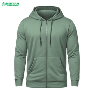 Hoodies Zippés Homme Oversize Style Urbain en Coton Lourd Noir Thermique – Conception Gratuite - Product Image 4