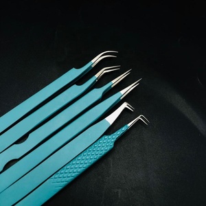 Vente en gros Logo professionnel personnalisable Solide Durable en acier inoxydable Diamond Grip Extension de cils Pince à épiler ensemble personnalisé - Product Image 1